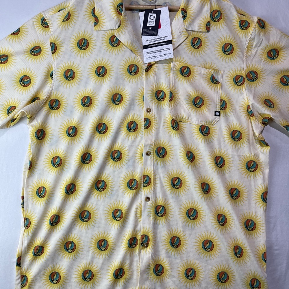 686 Nomad Stretch Perforated Button Down Shirt Grateful Dead Men’s Size 2XL New.